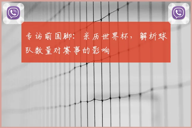 专访前国脚:亲历世界杯,解析球队数量对赛事的影响