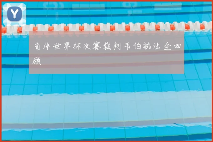 南非世界杯决赛裁判韦伯执法全回顾